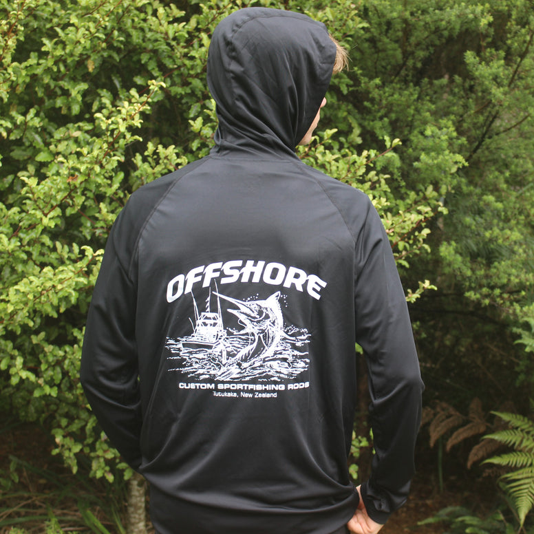 OFFSHORE RODS UPF 50+ Long Sleeve T-Shirt Hoodie, Sun Protection Fishing Tops